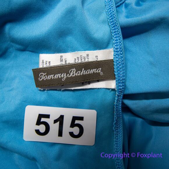 Tommy Bahama Ruched Halter Cobalt Blue One-Piece Swimsuit, women size 10 - Picture 9 of 10